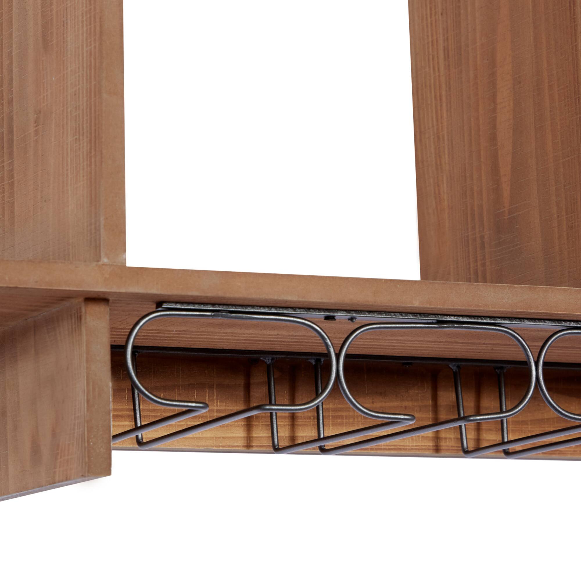 34" Brown Wood Farmhouse Wine Rack